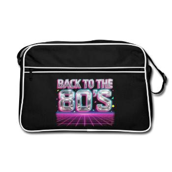 Back to the 80s Neon Grid - Retro Bag - black/white - Front