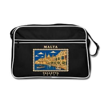 Marque de voyage vintage Malta Valletta - Sac Retro - noir/blanc - Devant