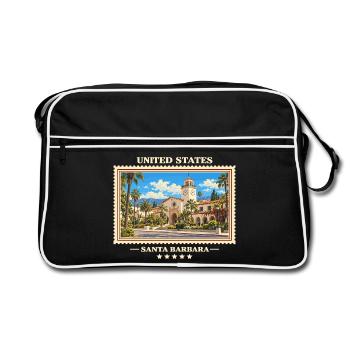 Vereinigte Staaten Santa Barbara Vintage Marke - Retro Tasche - Schwarz/Weiß - Vorne
