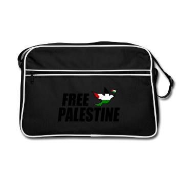 Free palestine - Retro Tasche - Schwarz/Weiß - Vorne