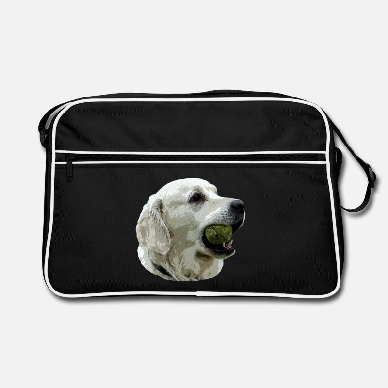 Labrador mit Ball Retro Tasche