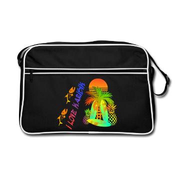Love Karibik - Retro Tasche - Schwarz/Weiß - Vorne