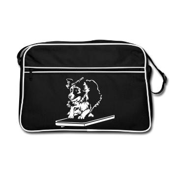 Border Collie « Black Edition » - Sac Retro - noir/blanc - Devant