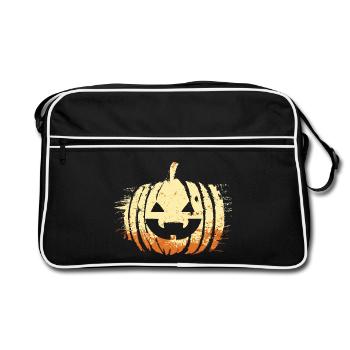 Halloween Pumpkin Head - Retro Bag - black/white - Front
