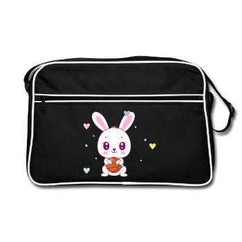 Cute Basketball Bunny - Retro Bag - black/white - Front