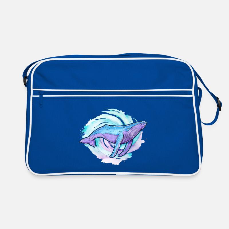 Buckelwal Aquarell Retro Tasche