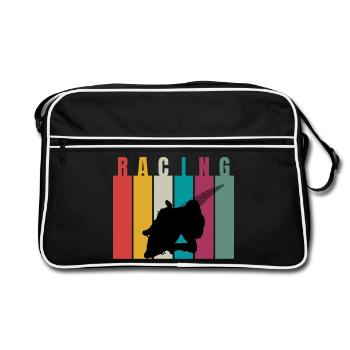 Silhouette rétro de course - Sac Retro - noir/blanc - Devant
