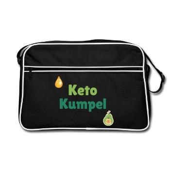 Keto Kumpel - Retro Tasche - Schwarz/Weiß - Vorne