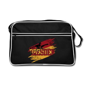 Football Dresden Fan Family - Sac Retro - noir/blanc - Devant