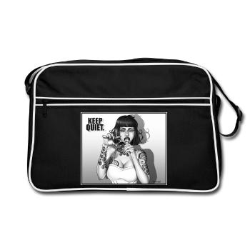 KEEP_QUIET - Sac Retro - noir/blanc - Devant