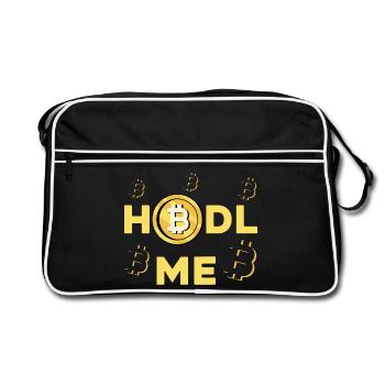 HODL ME Bitcoin Logo - Sac Retro - noir/blanc - Devant