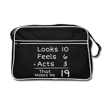 19 Year Old Humorous Birthday | 19th Anniversair - Retro Bag - black/white - Front