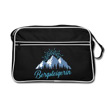 Bergsteigerin - Retro Tasche - Schwarz/Weiß - Vorne