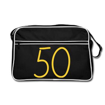50 - Retro Tasche - Schwarz/Weiß - Vorne