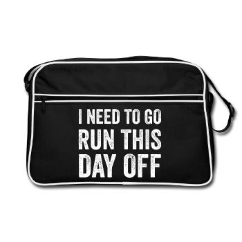 Ich muss diesen Tag frei machen - Retro Tasche - Schwarz/Weiß - Vorne