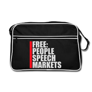 Marché de la liberté d’expression Peuple Libertarian Freedom Logo - Sac Retro - noir/blanc - Devant