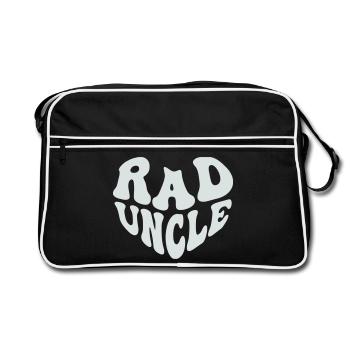 Retro Rad Uncle Heart - Cool Uncle (Custom Color) - Retro Bag - black/white - Front