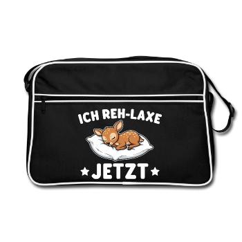 Je devrais lax maintenant - Jeu de mots drôle sur le cerf - Sac Retro - noir/blanc - Devant