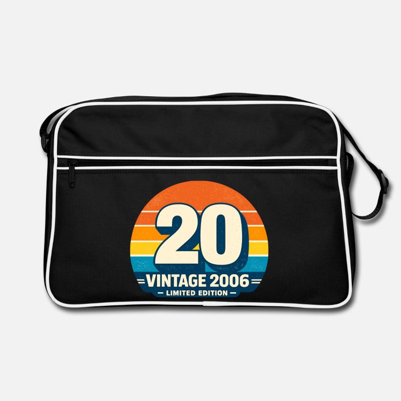 Vintage 2006 Regenbogen Runde Retro Tasche