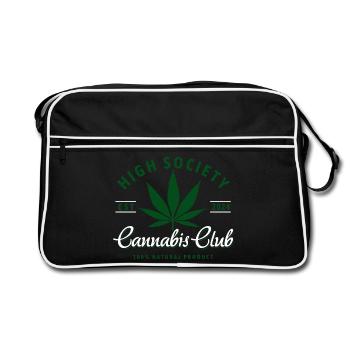 High Society Cannabis Club Logo - Sac Retro - noir/blanc - Devant