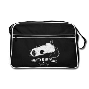 Chat-poupée de chiffon – La dignité est optionnelle - Sac Retro - noir/blanc - Devant