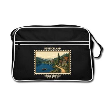 Deutschland Titisee-Neustadt Vintage Reisemarke - Retro Tasche - Schwarz/Weiß - Vorne