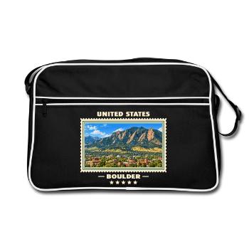 Vereinigte Staaten Boulder Vintage Reisemarke - Retro Tasche - Schwarz/Weiß - Vorne