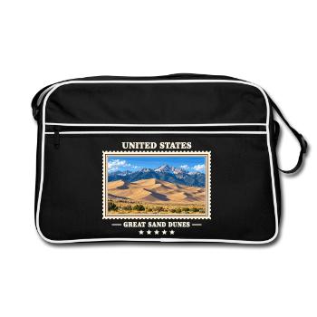 Vereinigte Staaten Great Sand Dunes Vintage Reisem - Retro Tasche - Schwarz/Weiß - Vorne