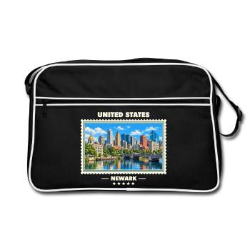 Vereinigte Staaten Newark Vintage Reisemarke - Retro Tasche - Schwarz/Weiß - Vorne