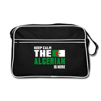 Keep calm Algérie / Cadeau drapeau Afrique du Nord - Sac Retro - noir/blanc - Devant