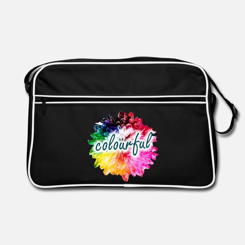 Explosion des couleurs des fleurs arc-en-ciel Sac Retro