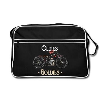 oldies mais goldies moto old men motard - Sac Retro - noir/blanc - Devant