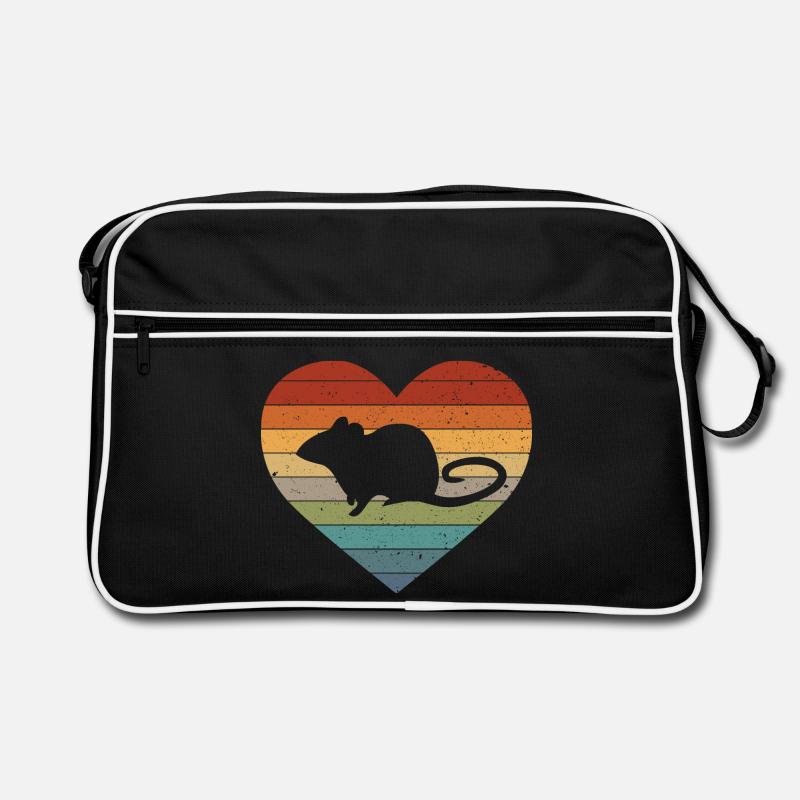 Ratte Ratten - Retro Tasche - Schwarz/Weiß