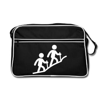 Randonnée, randonnée en montagne, trekking, course à pied - Sac Retro - noir/blanc - Devant