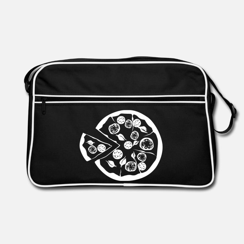 pizza pizzaria Restaurant Bar Essen Illustration - Retro Tasche - Schwarz/Weiß