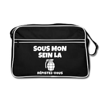 cancer, cancer du sein, octobre rose - Sac Retro - noir/blanc - Devant