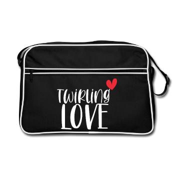Twirling Love Baton Sport Cadeau - Sac Retro - noir/blanc - Devant