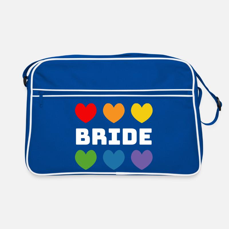 Regenbogenherzchen Bride weiss Retro Tasche