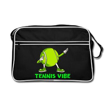 tennis, balle de tennis, fan de tennis - Sac Retro - noir/blanc - Devant