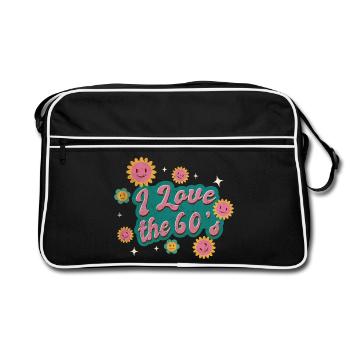 I love the 60s - Retro Bag - black/white - Front
