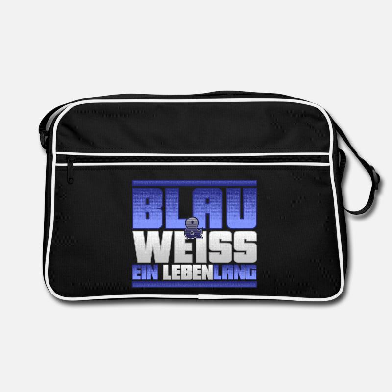 Blau Weiss ein Leben Lang - Retro Tasche - Schwarz/Weiß