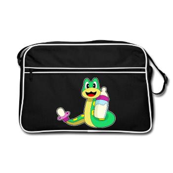 Snake Baby Bottle Milk - Retro Bag - black/white - Front