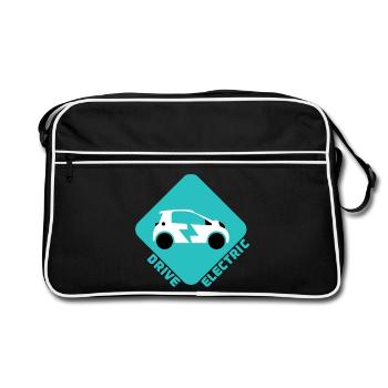 Drive Electric Supercharge - Fans de voitures électriques - Sac Retro - noir/blanc - Devant