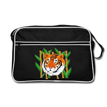 Tête de tigre - Sac Retro - noir/blanc - Devant