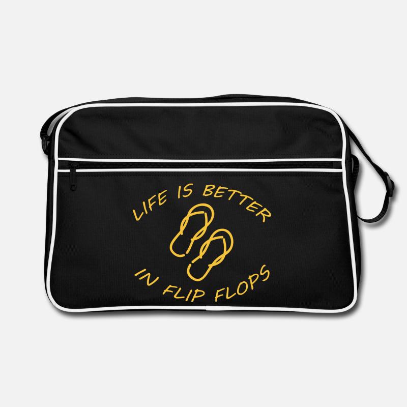 LIFE IS BETTER IN FLIP FLOPS Retro Tasche