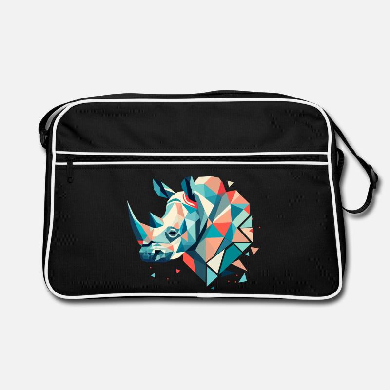 Rhinocéros abstrait – Force géométrique Sac Retro