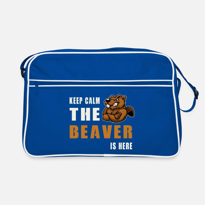 Restez calme, le castor est là Sac Retro