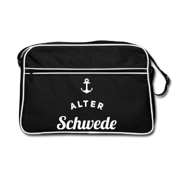 Old Swede Fun Design - Retro Bag - black/white - Front