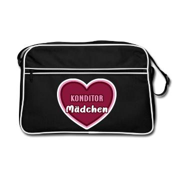 Confectioner Girl Child Confectioner Apprentice Baker - Retro Bag - black/white - Front