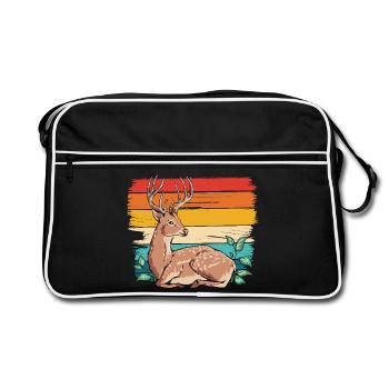 Deer in retro style - Retro Bag - black/white - Front